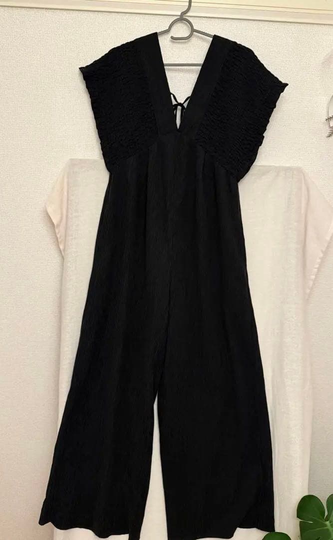 LOWRYSFARM ヨウリュウシャーリングサロペット　ブラック　Mサイズ