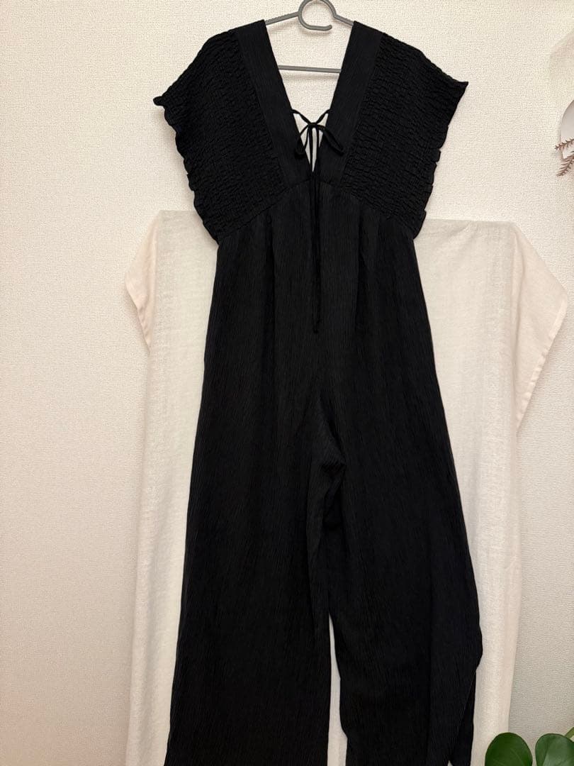 LOWRYSFARM ヨウリュウシャーリングサロペット　ブラック　Mサイズ