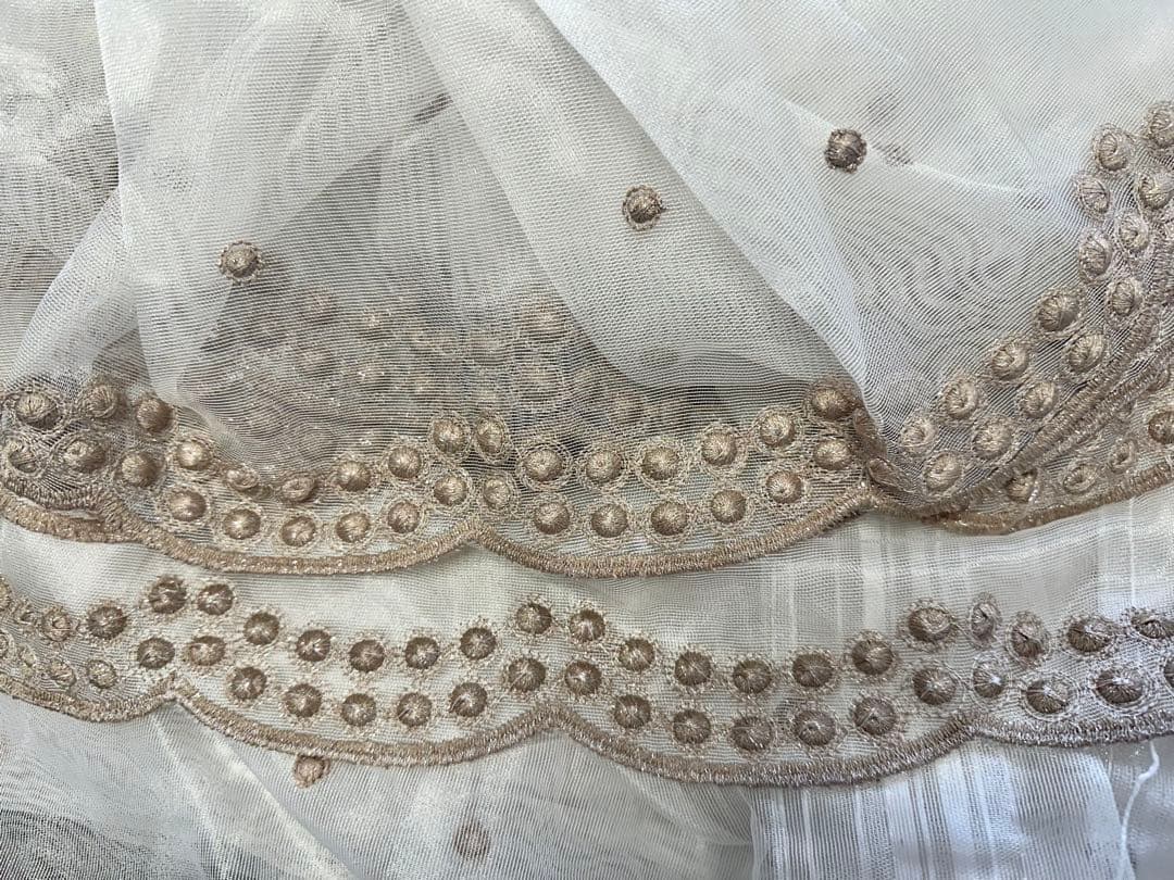 刺繍入りレースカーテン（チュール）｜ワイド窓用