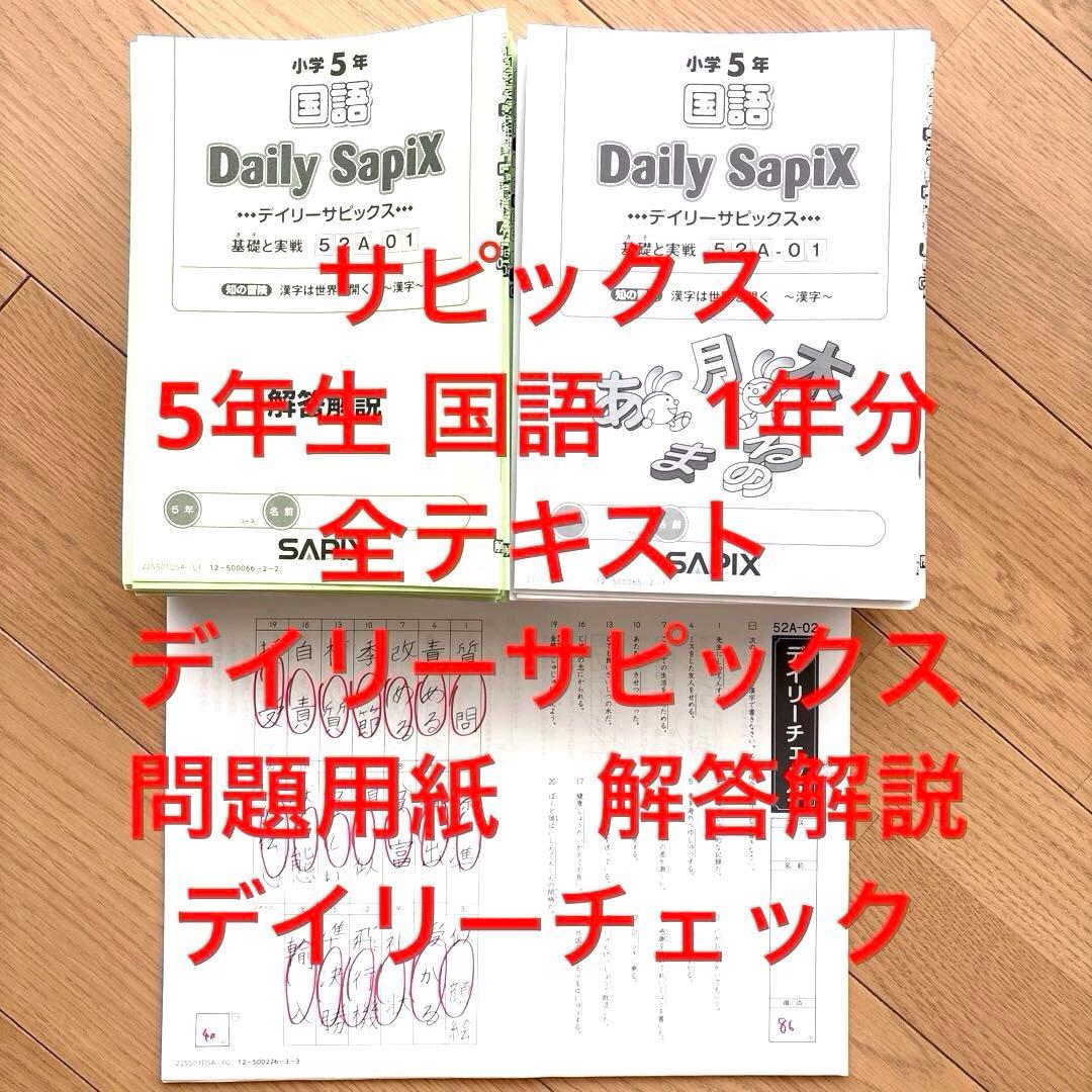 サピックス　5年生　国語　2025年度　全テキスト　デイリーサピックス　解答解説