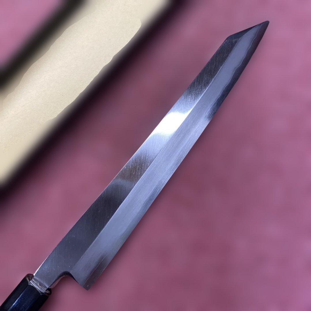 銀三　勘所切付柳刃包丁　240㎜ 8寸