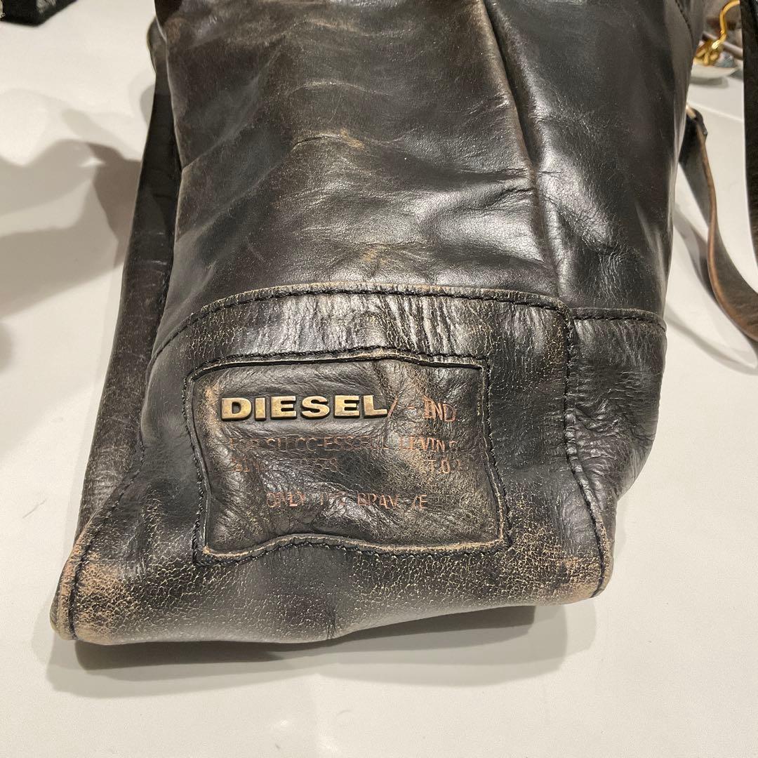 【希少】DIESEL ハラコ　本革　ブラック トートバッグ　y2k