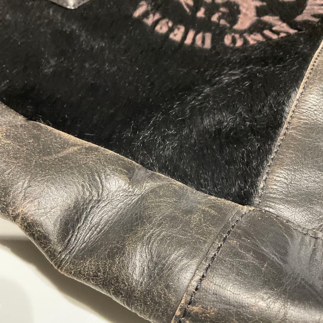 【希少】DIESEL ハラコ　本革　ブラック トートバッグ　y2k