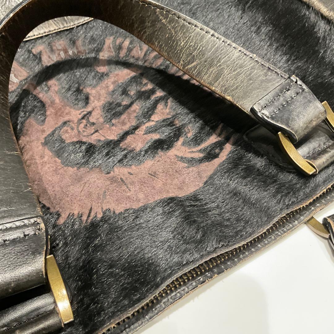 【希少】DIESEL ハラコ　本革　ブラック トートバッグ　y2k