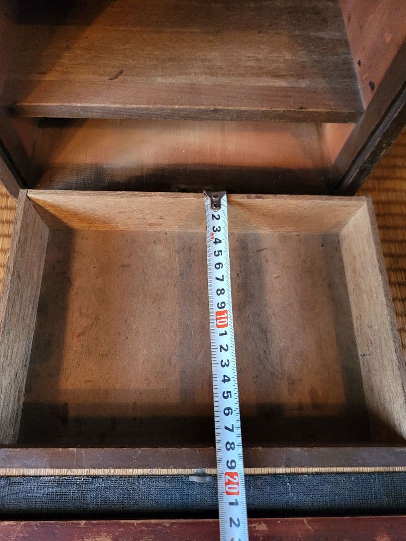 蛇腹 木製 収納 ボックス　引き出し付き　ヴィンテージ　アンティーク