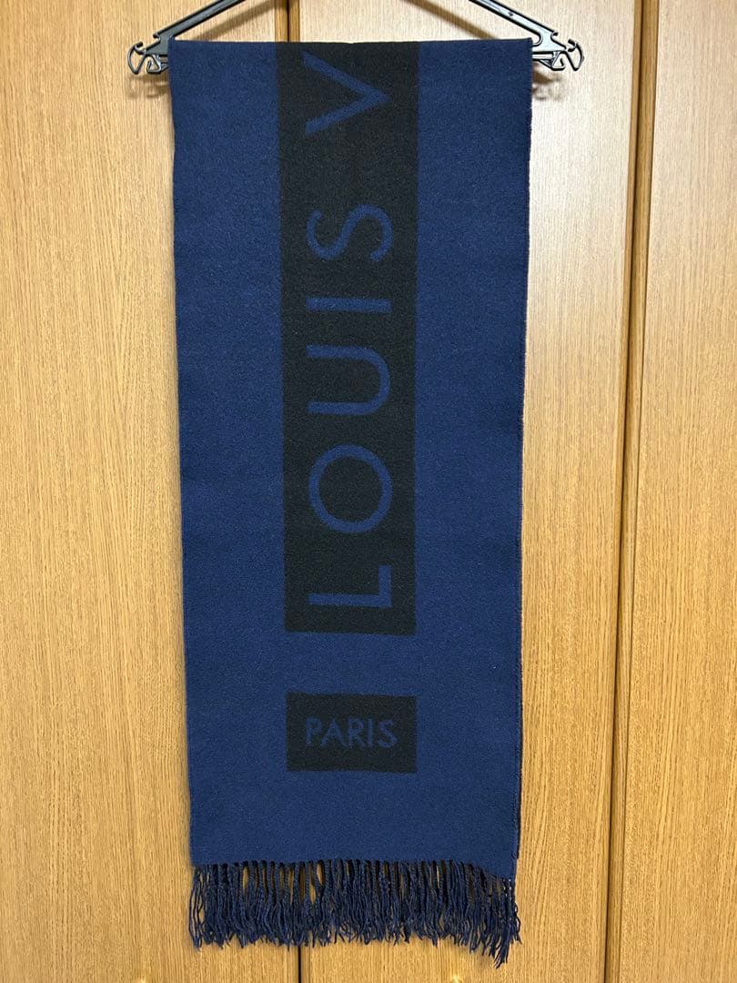 ルイヴィトン マフラー エシャルプ バローダ カシミヤ100% ネイビー