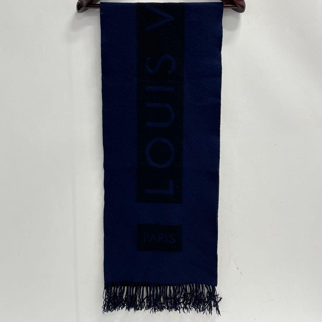 ルイヴィトン マフラー エシャルプ バローダ カシミヤ100% ネイビー
