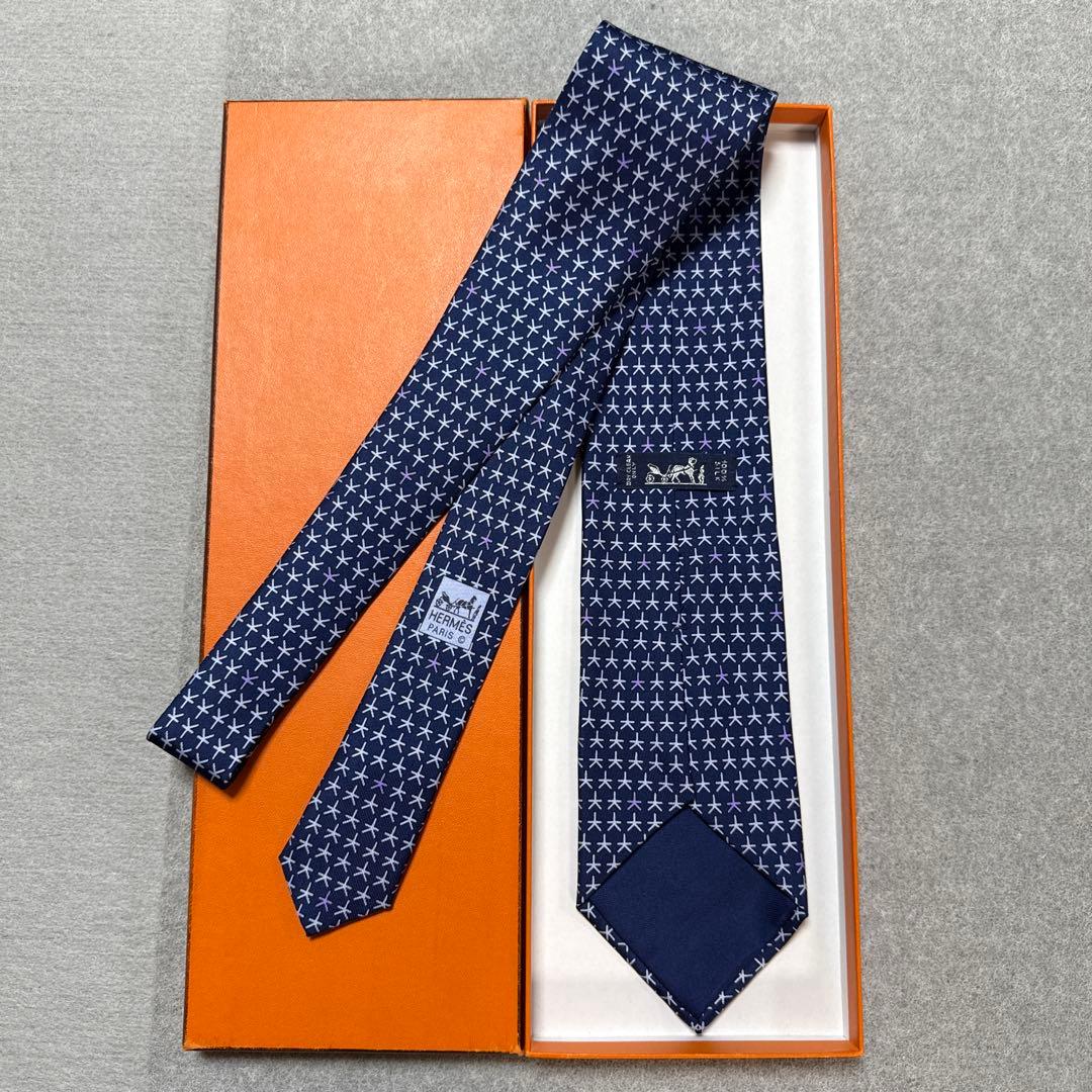 極美品　エルメス　紺ネイビー　シルク　結婚式