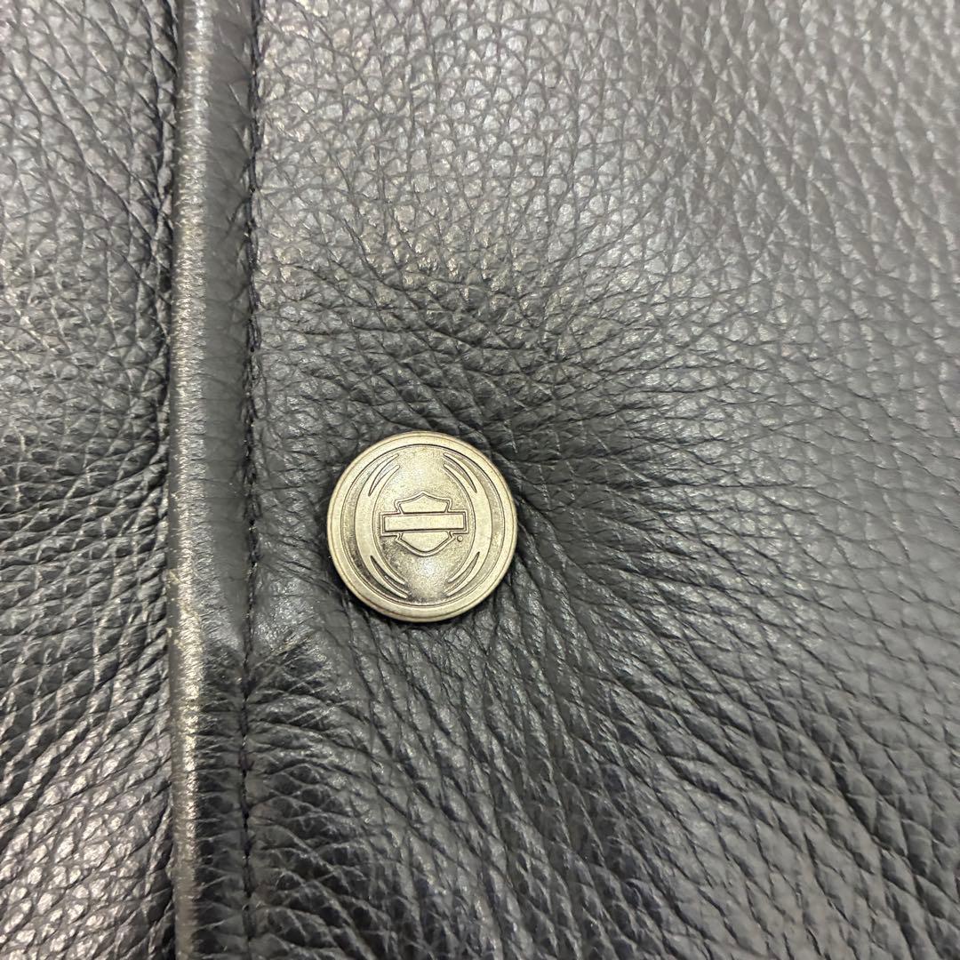 【名作】Harley-Davidson　レザージャケット　レザーベスト　黒刺繍