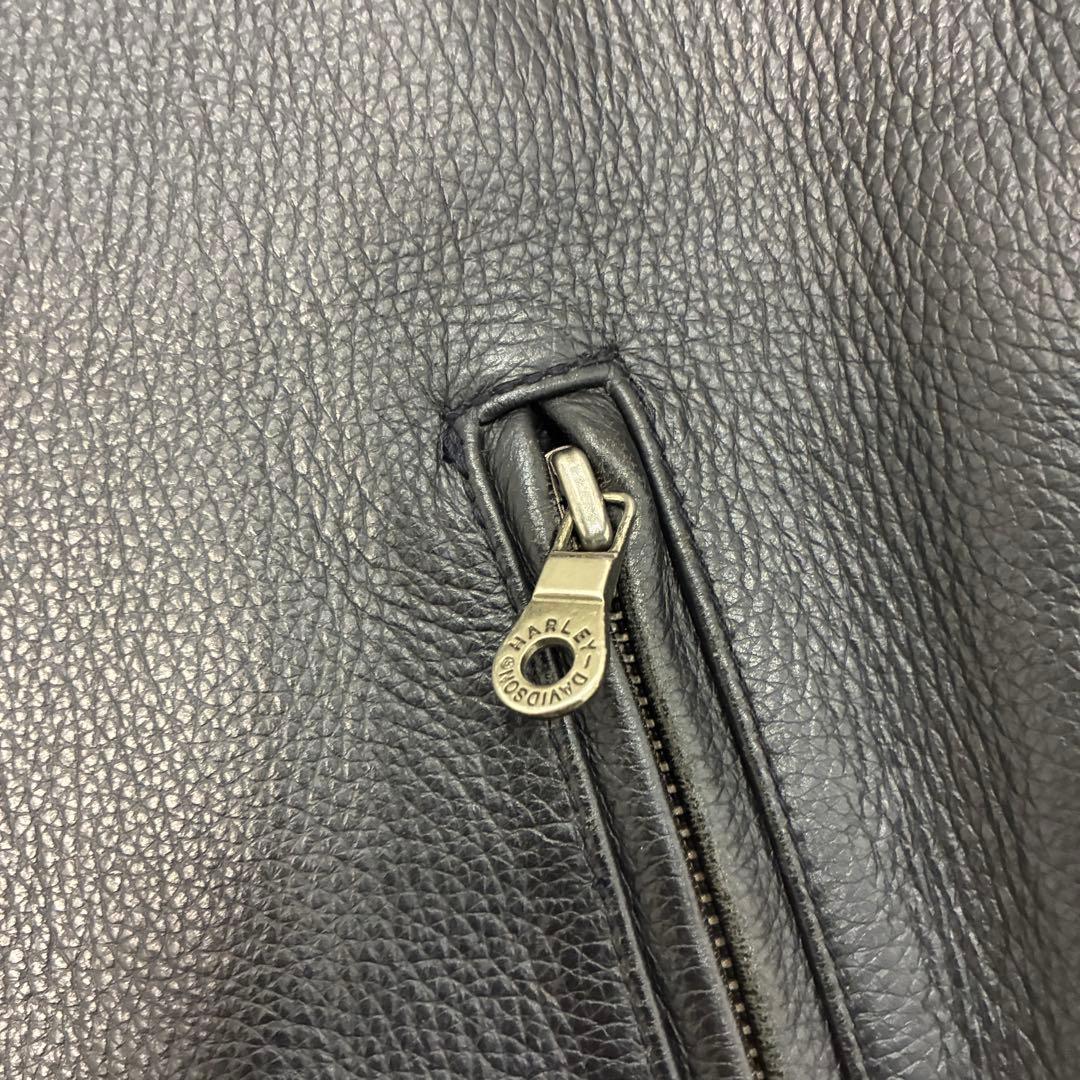 【名作】Harley-Davidson　レザージャケット　レザーベスト　黒刺繍