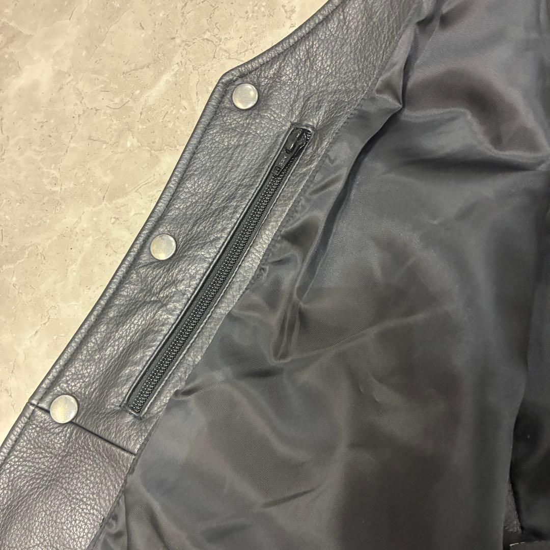 【名作】Harley-Davidson　レザージャケット　レザーベスト　黒刺繍