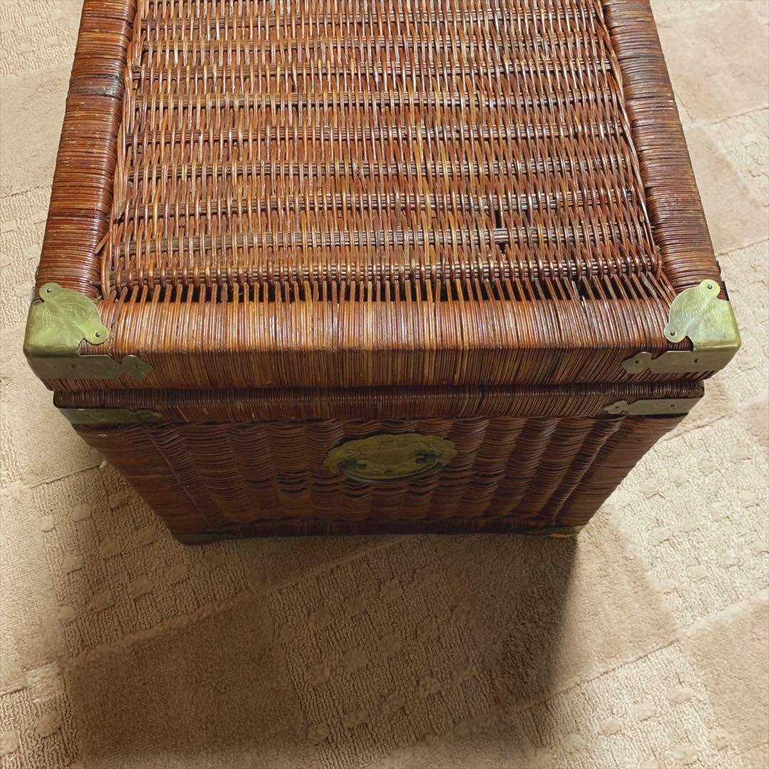 NY/アンティーク籐編・大型衣裳ケース