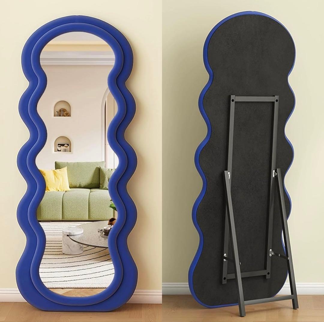 ウェーブデザイン 全身ミラー 姿見 170cm 立て掛け