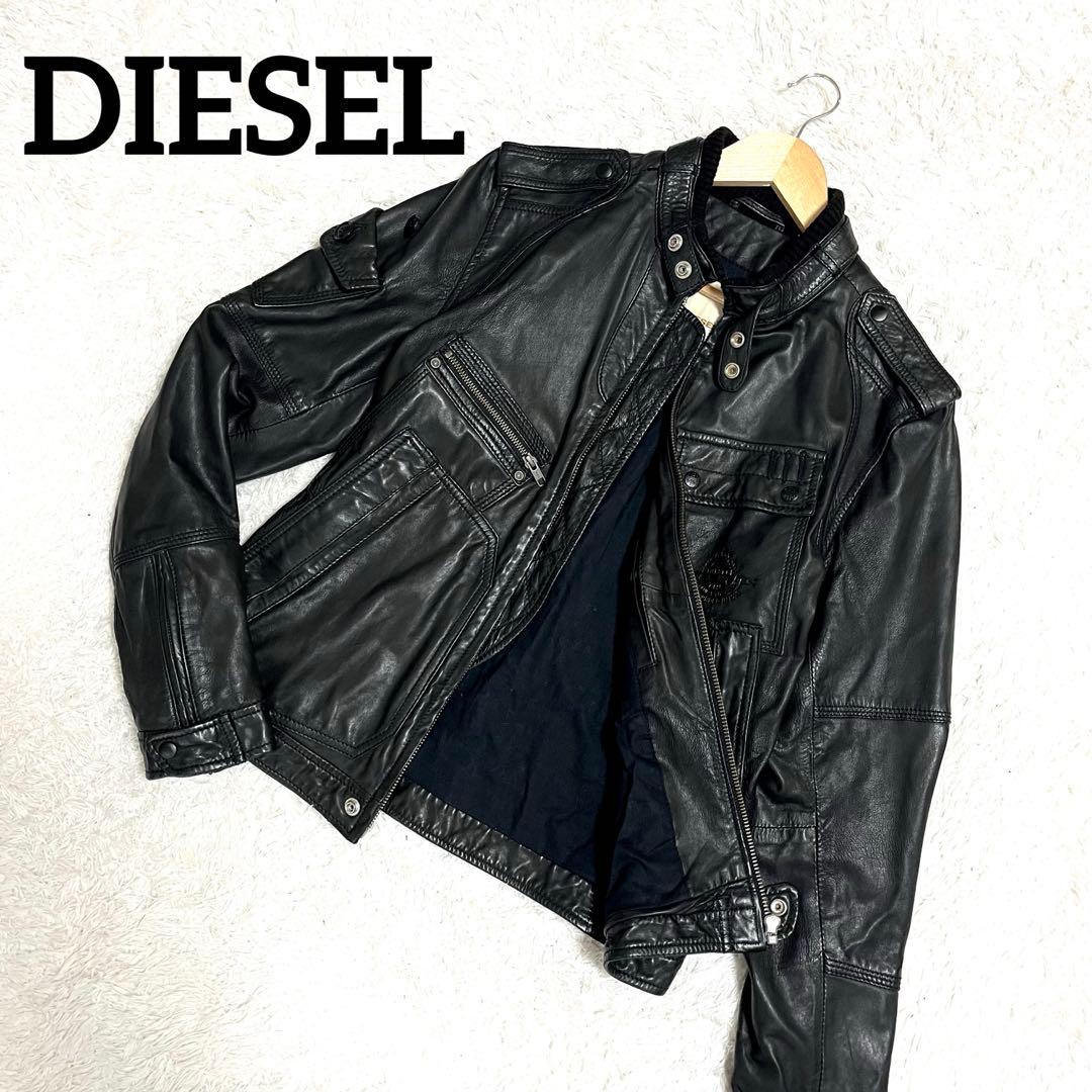 ✨美品✨DIESEL レザージャケット シングルライダース ラムレザー Sサイズ