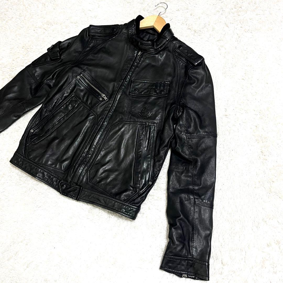 ✨美品✨DIESEL レザージャケット シングルライダース ラムレザー Sサイズ