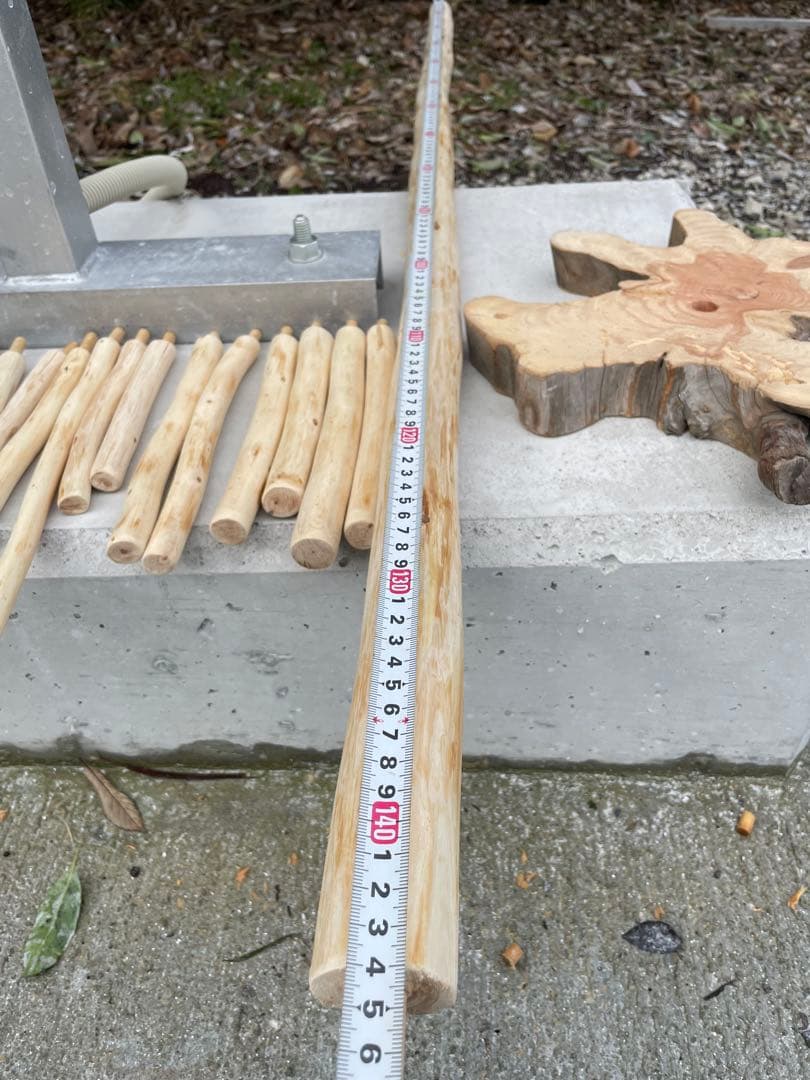 【訳あり】国産ヒノキ　鳥用止まり木　大型スタンド　約147センチ　中型インコ用