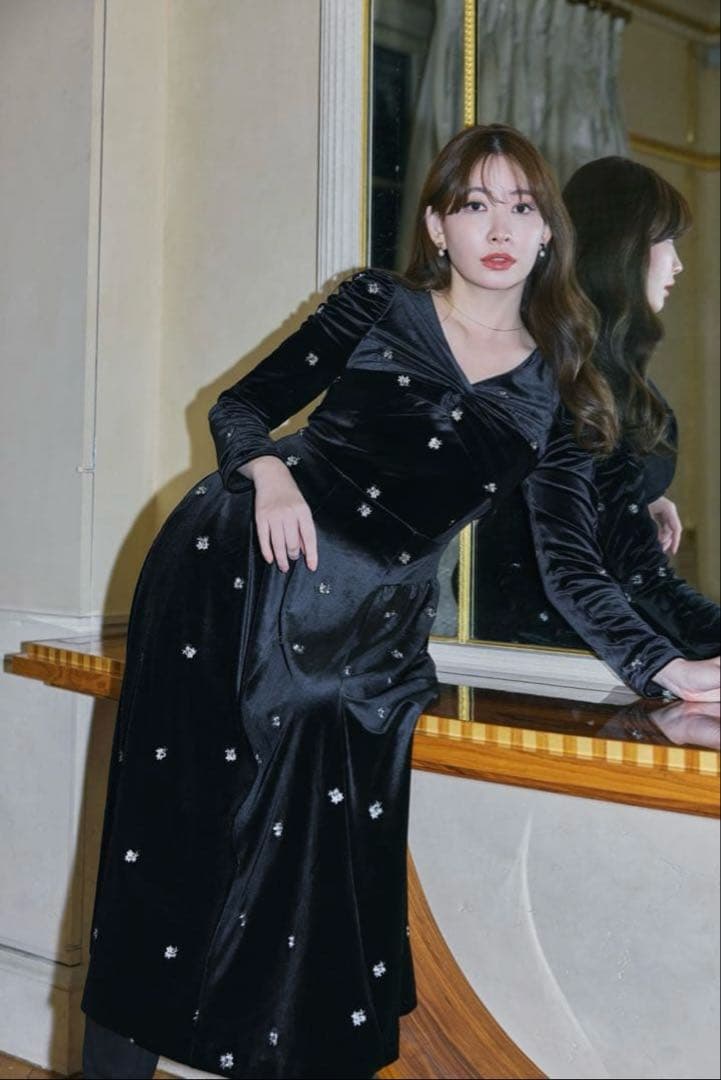 ワンピース Herripto Belmont Floral Velour Dress M