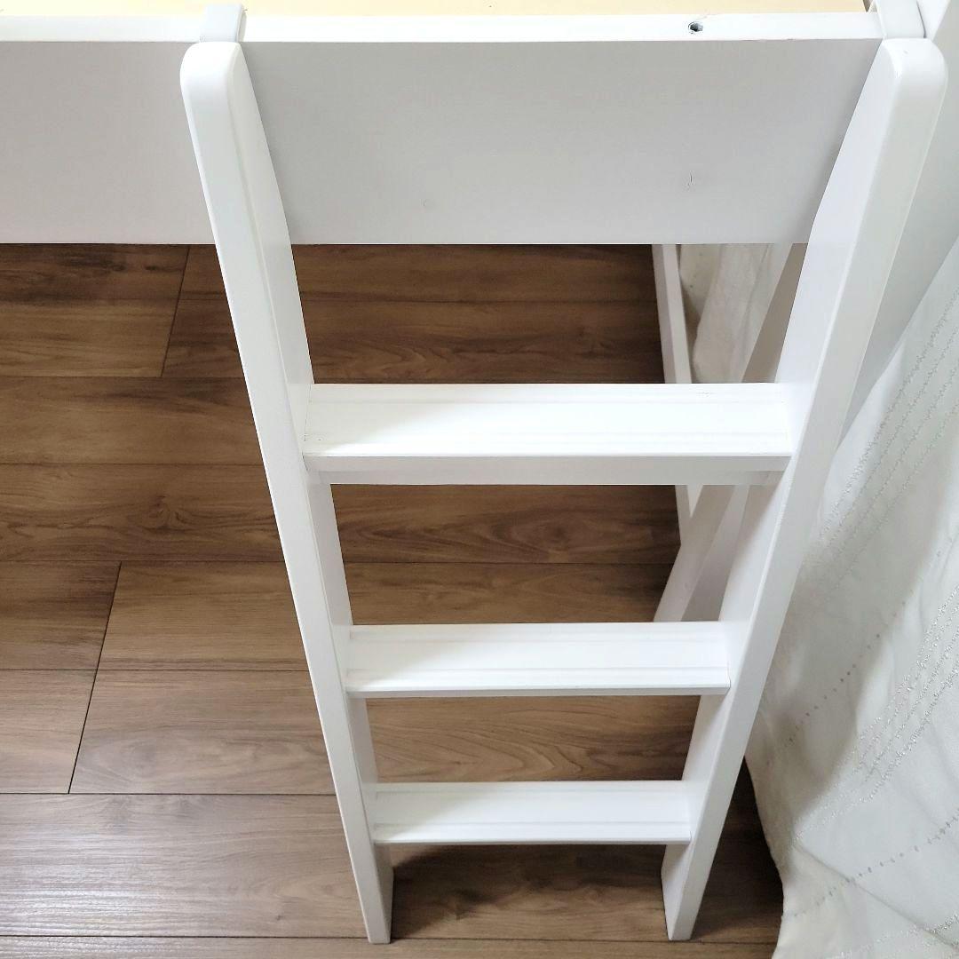 ☆美品☆送料込☆ロフトベッド　ハイベッド　　ロータイプ　棚付　木製　匿名配送