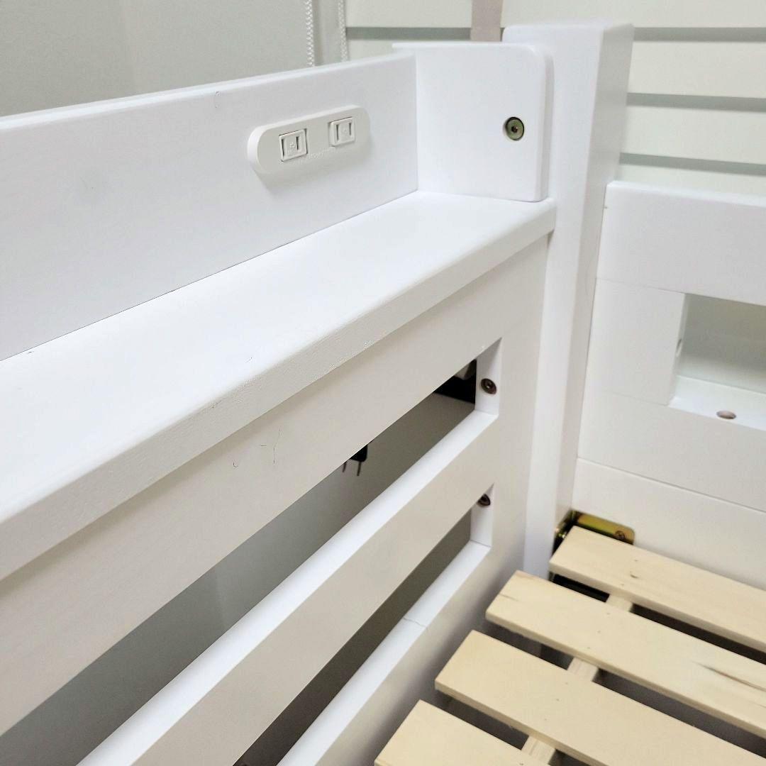 ☆美品☆送料込☆ロフトベッド　ハイベッド　　ロータイプ　棚付　木製　匿名配送