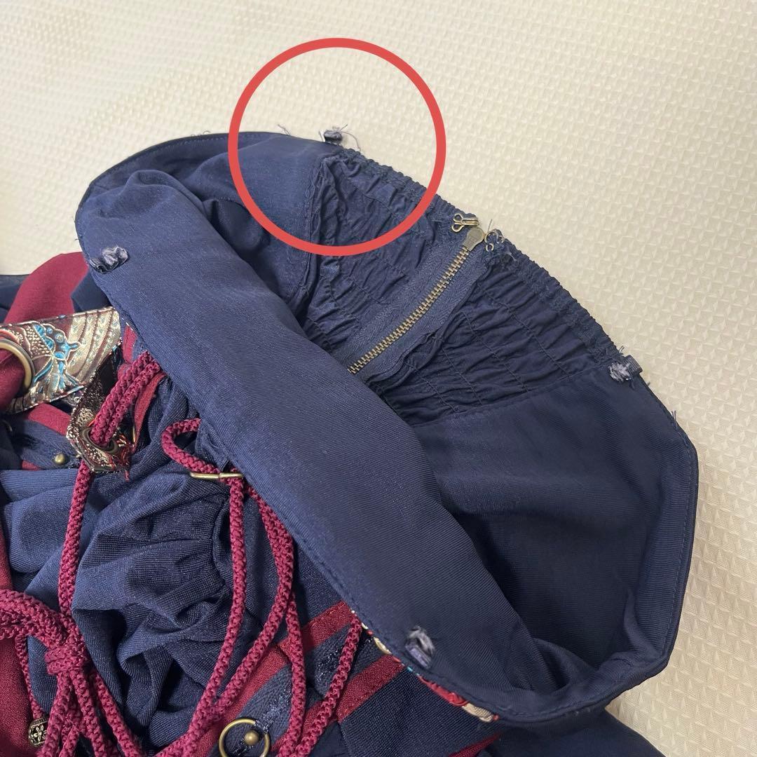 オッズオネスト 和柄　スカート　ワンピース　チャイナ　ネイビー　赤　OZZ