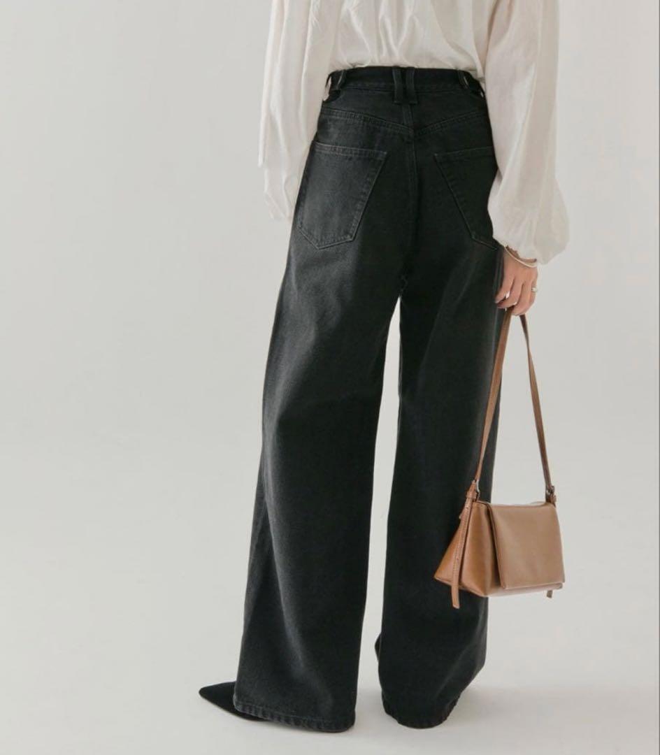 mystic レース切替デニム　ブラック　サイズ２