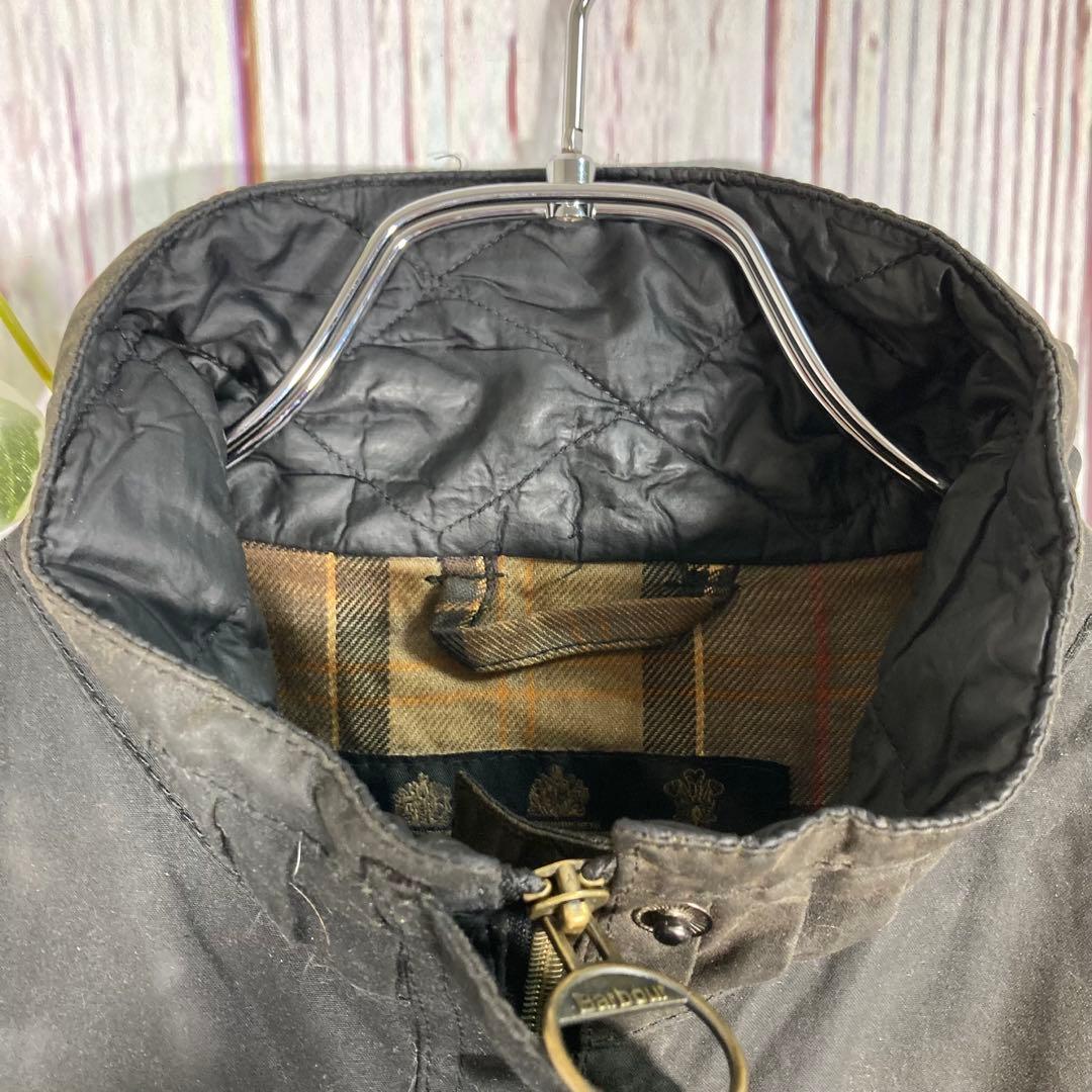 【美品】Barbour バブアー オイルドジャケット　モッズコート　緑　ロゴ