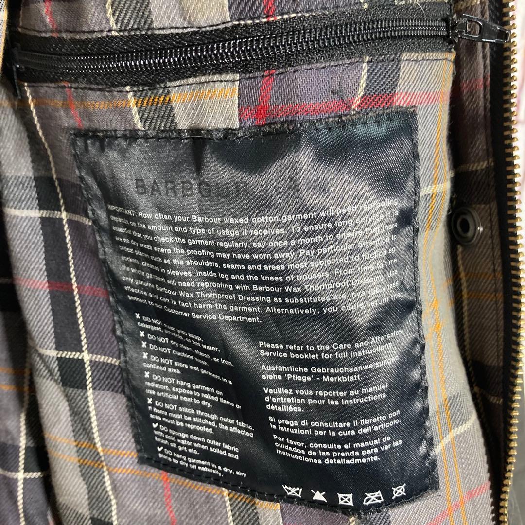 【美品】Barbour バブアー オイルドジャケット　モッズコート　緑　ロゴ