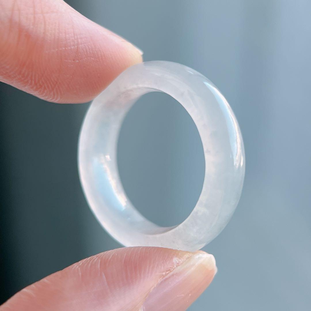 ミャンマー産天然本翡翠 くりぬきリング 10号