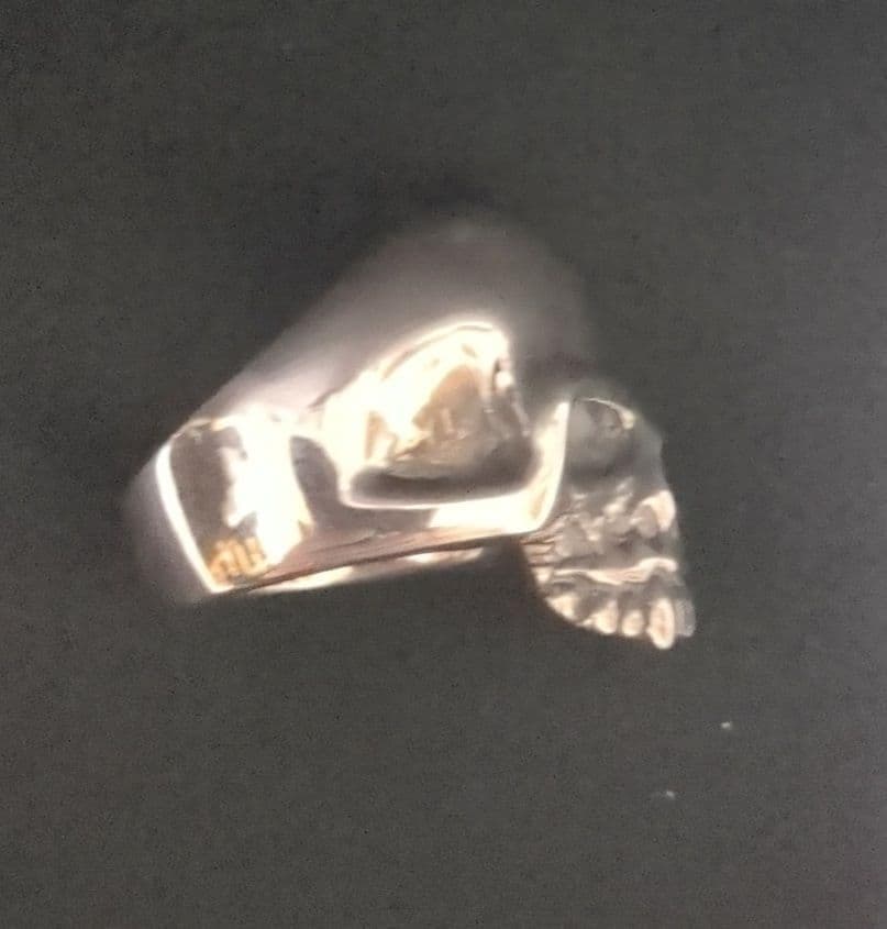 スカル ドクロ 骸骨 シルバーリング 16号 ストーンアイ キースリングタイプ