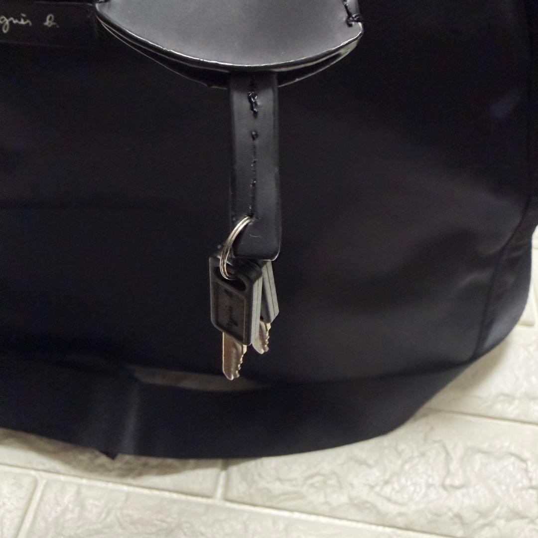 極美品　アニエスベー ボストンバッグ 2way ナイロン ブラック 黒