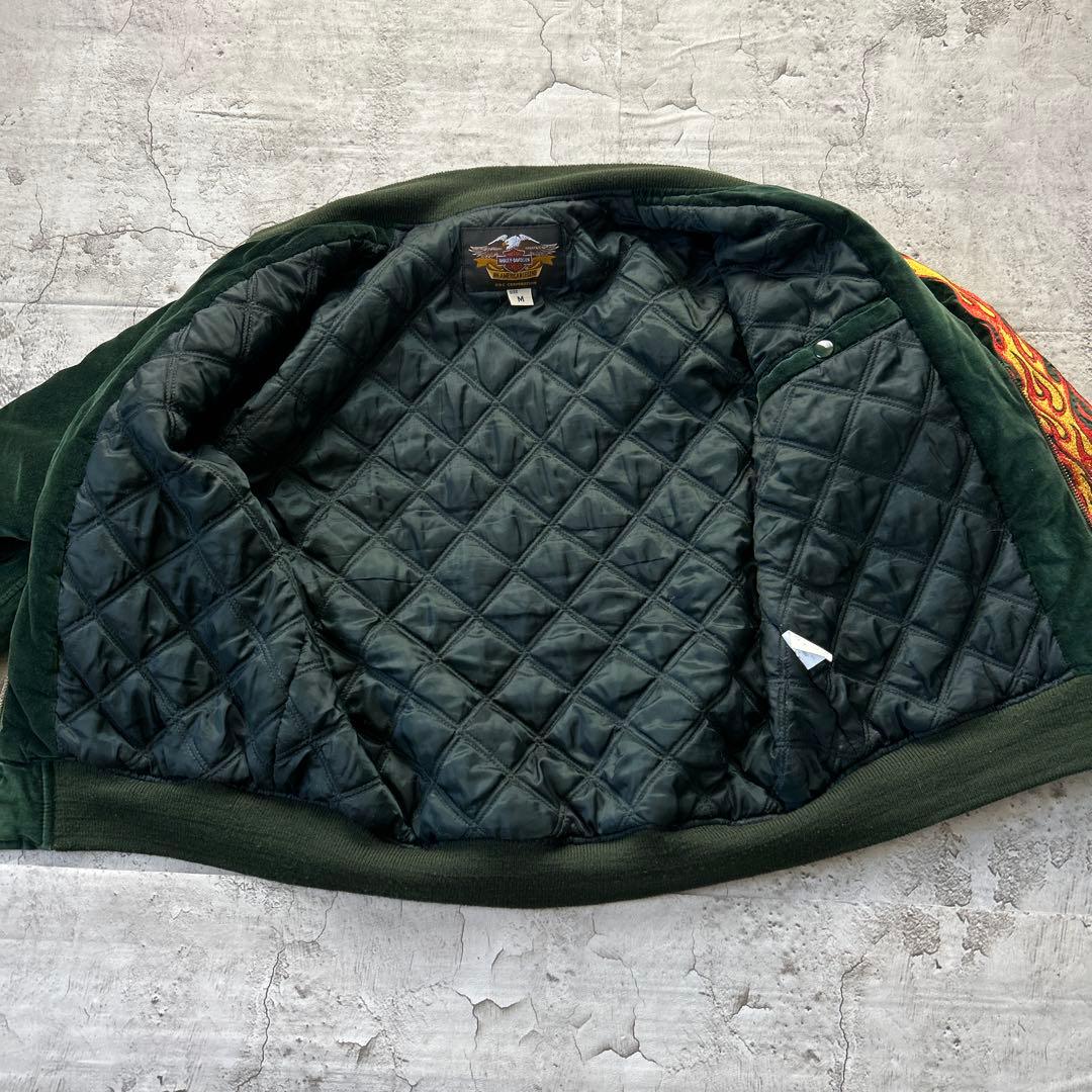 Harley-Davidson ベルベット ベロア　スカジャン グリーンM