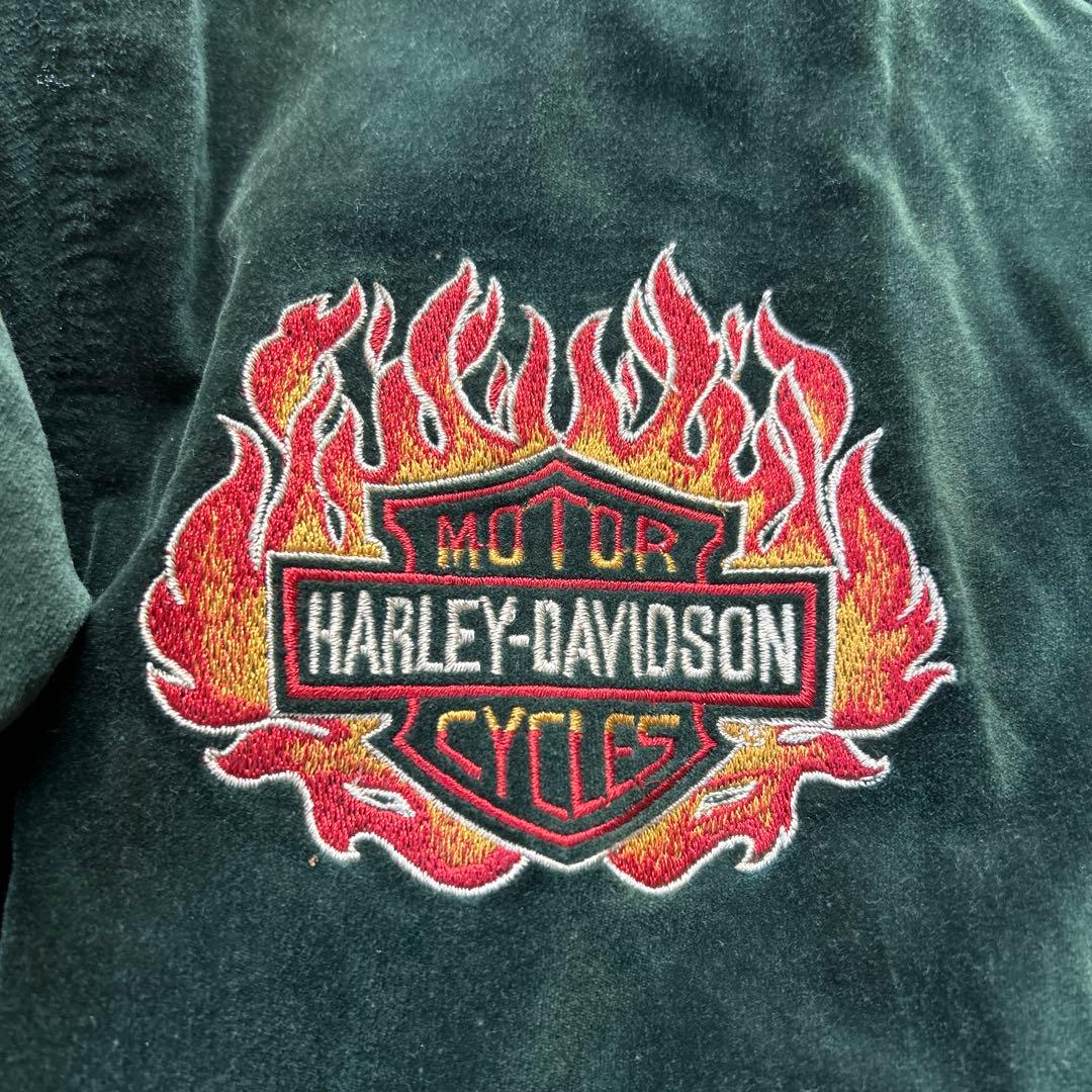 Harley-Davidson ベルベット ベロア　スカジャン グリーンM