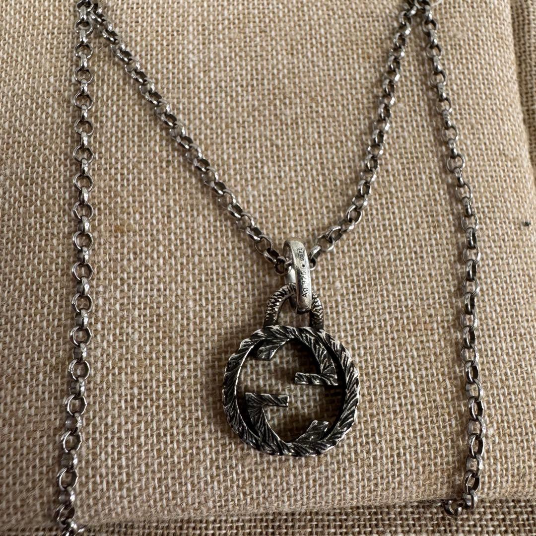 【極美品】GUCCI グッチ アラベスク インターロッキングGネックレス 925