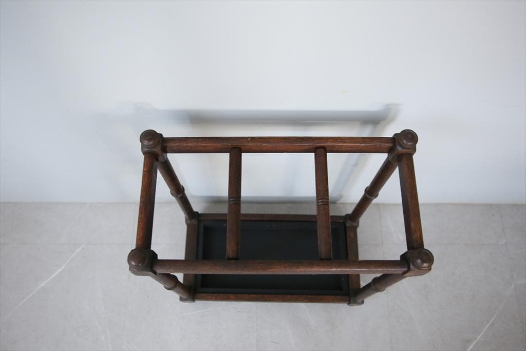 英国アンティーク木製傘立て/アンブレラスタンド/玄関インテリア(92-69)