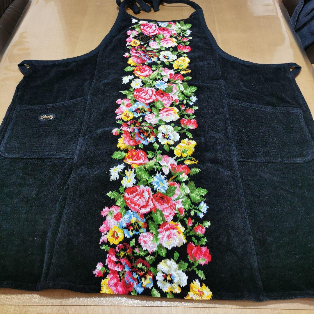 フェイラー 花柄刺繍 エプロン