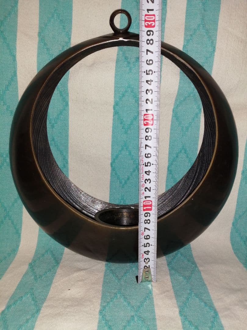 花器 銅器 銅製 金属 満月型 池坊 生花 花瓶