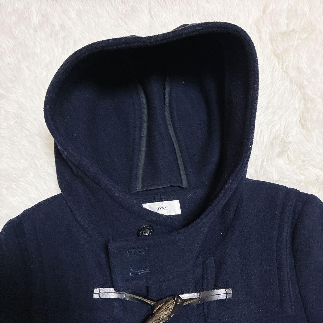 美品 HYKE ハイク　ダッフルコート ネイビー ウール　サイズ2 日本製