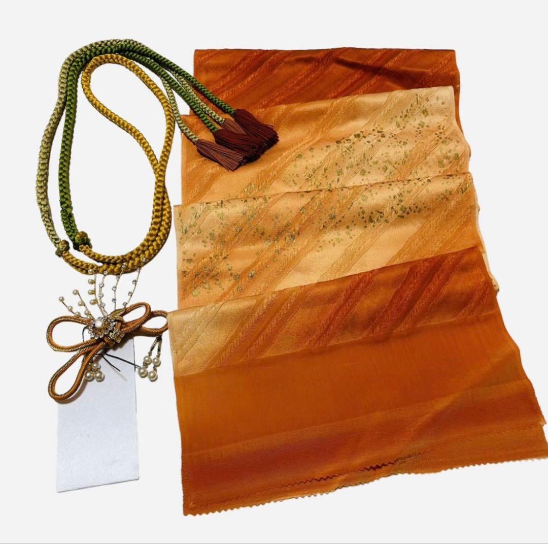 濃青緑振袖 蝶模様 金帯付　セット　成人式　正絹　振袖　身長170cm位迄　美品