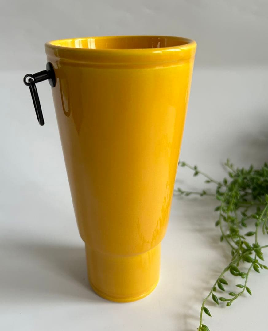 中村翠嵐造 黄交趾 砧 花生　花入 花器 共箱