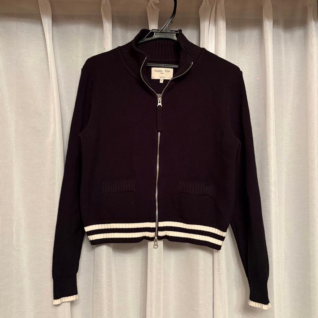 【なつ✨】Matin Kim（マーティンキム）ロゴデザイン ジップニット