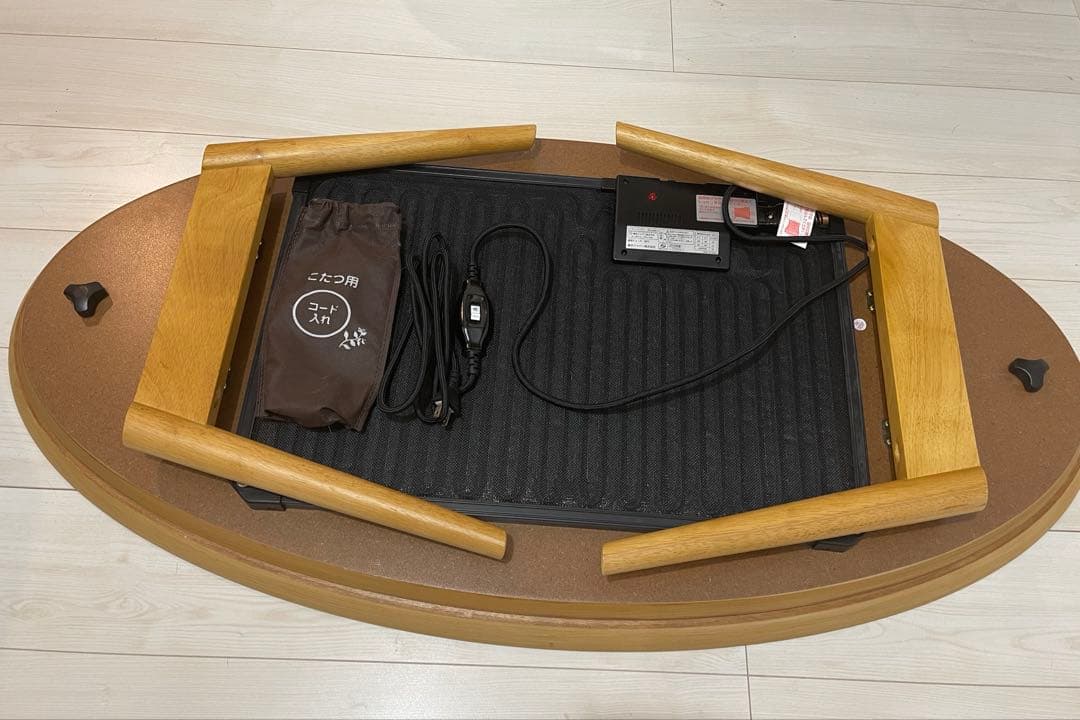 【美品】楕円形テーブル 北欧デザイン こたつフラットヒーター付き