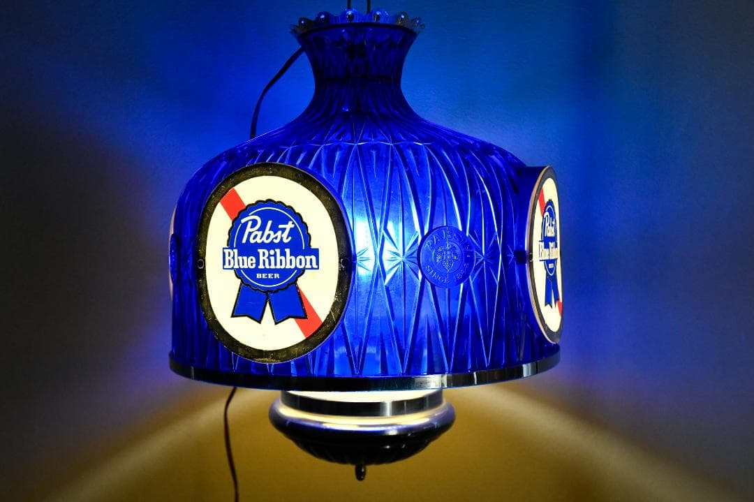 ★在庫１点 パブスト ブルーリボン 吊り下げ ランプ PBR 高さ40cm