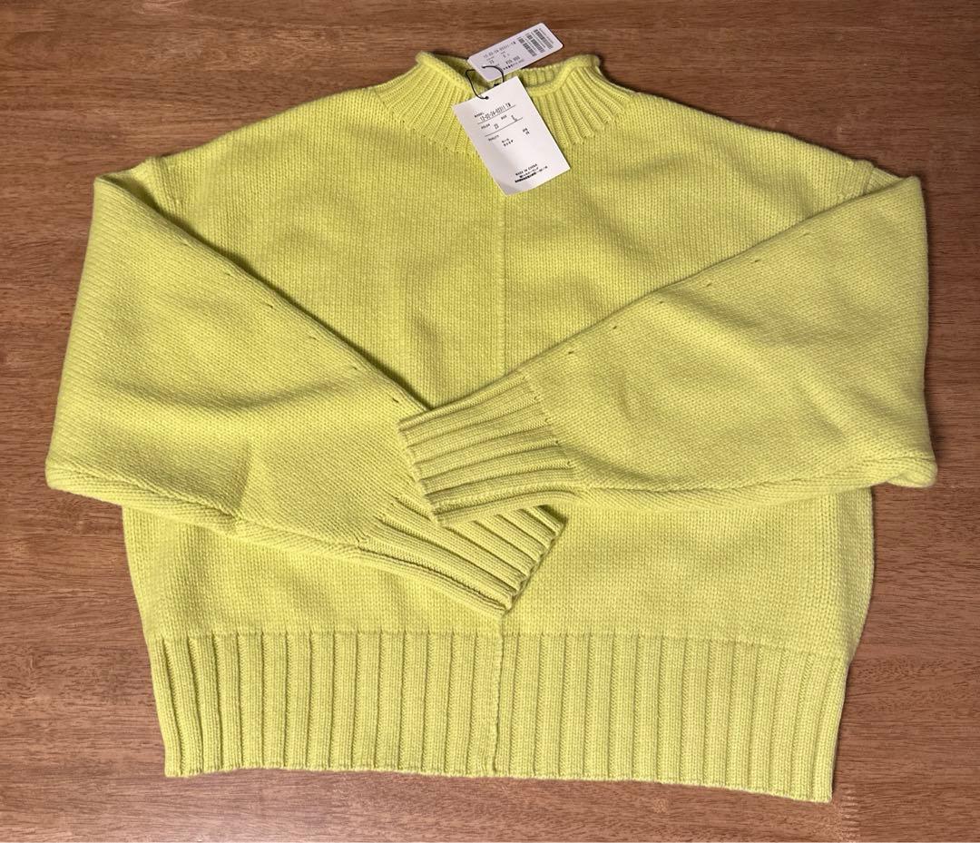 MACPHEE ラムカシミアビルドネックプルオーバー　ニット　イエロー　新品