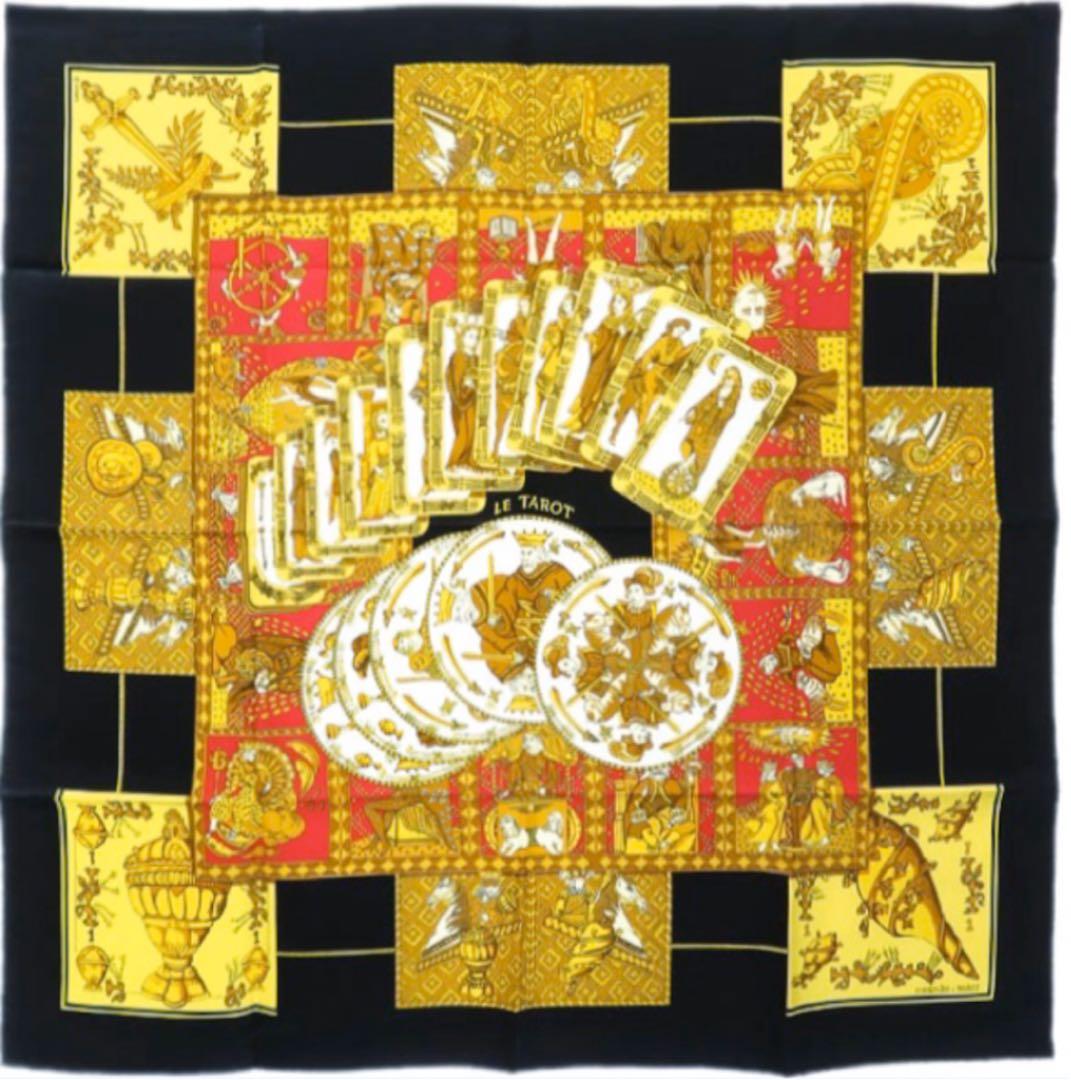 良デザイン　HERMES エルメス　スカーフ　LE TAROT シルク　カレ90