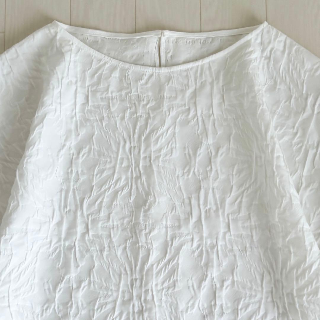 【極美品】TOMORROWLAND フラワージャカード ツイストスリーブブラウス