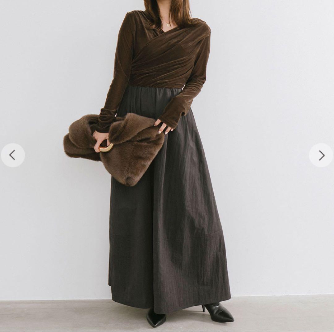 COCO DEAL ベロアドッキングワンピース