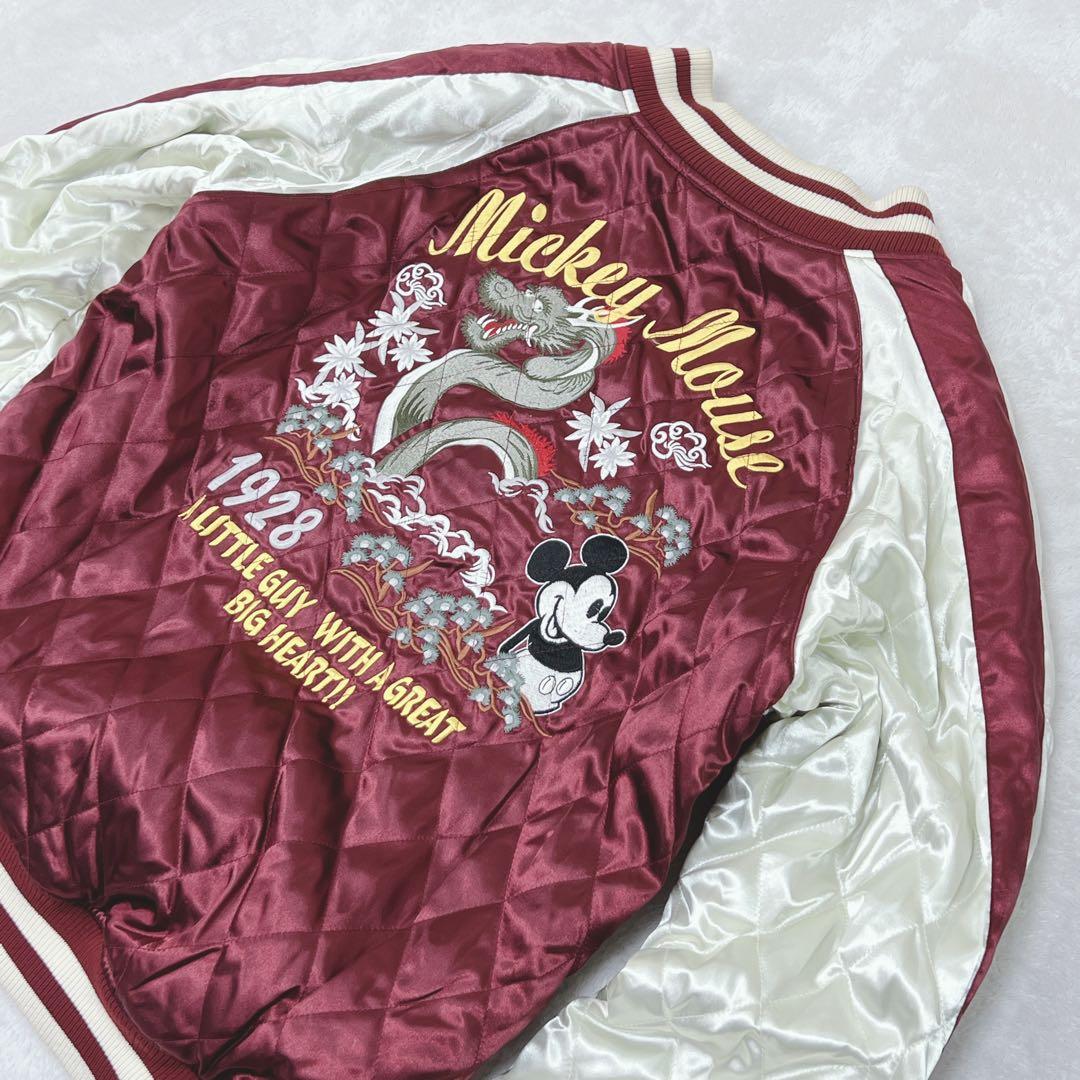 稀少✨ ディズニー　ミッキーマウス　スカジャン　別珍　リバーシブル　キルティング