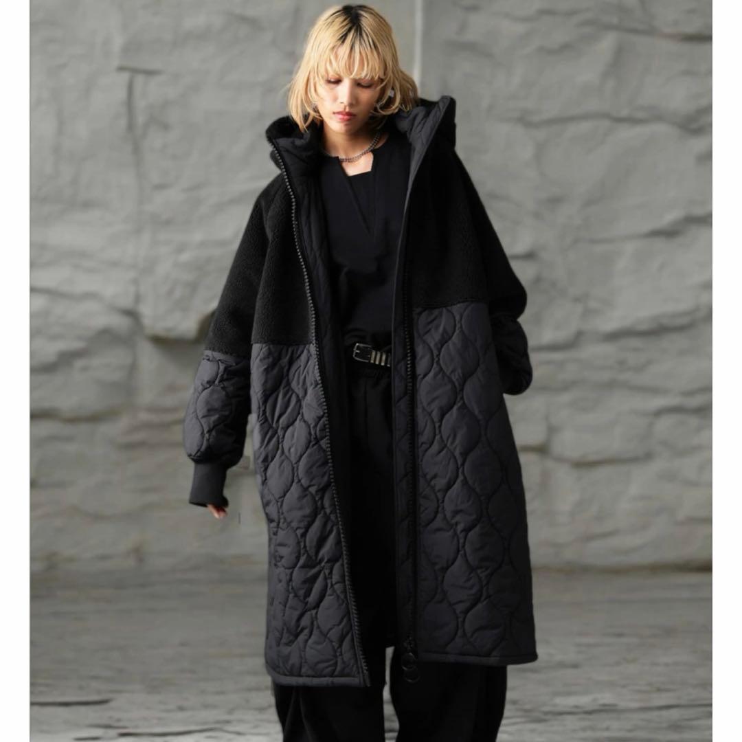 アンティカ　BIG ZIPPER BOA LONG COAT