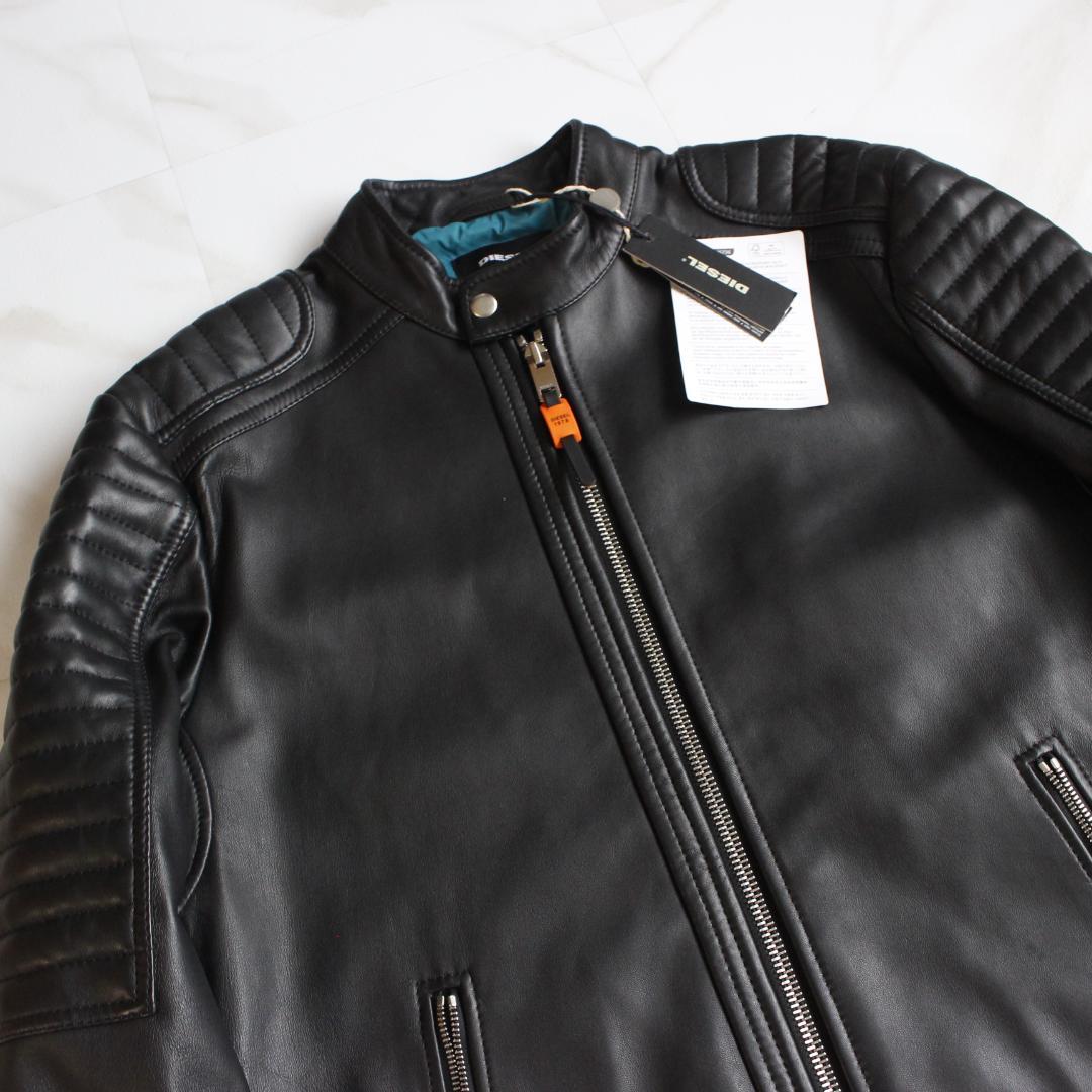 【新品未使用】DIESEL シープスキン XXL レザージャケット ブラック