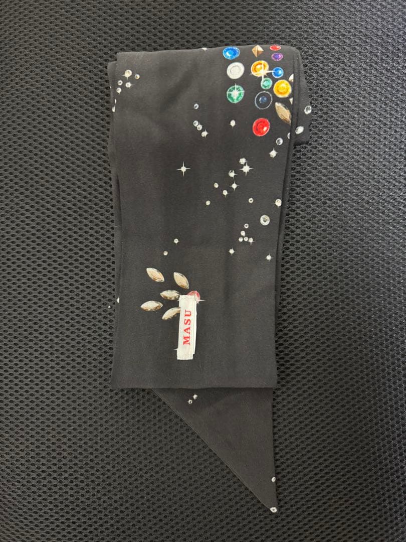 小物 MASU GALAXY SILK SCARF(BLACK)